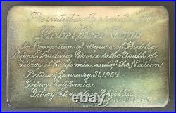 Vintage Sterling Silver Gilroy, California Board of Trustees Presentation Award