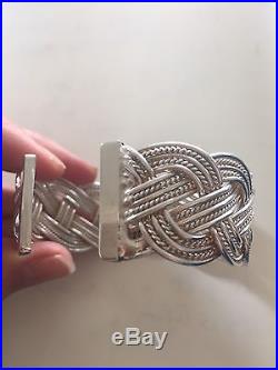 Vintage T&CO 925 Solid Silver Ladies Cuff Bracelet