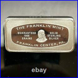 Vintage The Franklin Mint Christmas 1972 Solid Sterling Silver Bar 1000 Grains