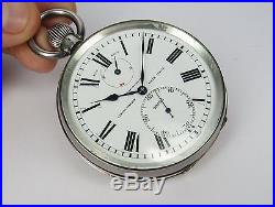 Vintage ULYSSE & NARDIN CHRONOMETRE pocket watch, Power Reserve, solid silver