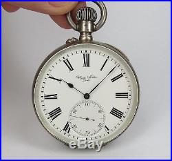 Vintage ULYSSE & NARDIN CHRONOMETRE pocket watch, solid silver, excellent