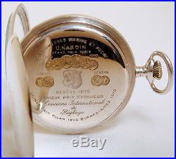 Vintage U Nardin Pocket Watch 0.900 Solid Silver & Gold Perfect Working Nice