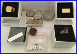 Vintage antique jewellery job lot inc solid gold coin+silver bullion+MORE