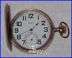 Vtg Elgin TriColor Gold SOLID. 925 SILVER Hunter DEER Pocket Watch STUNNING 1911