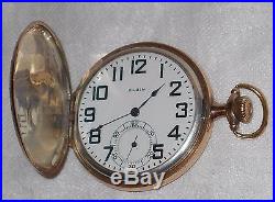Vtg Elgin TriColor Gold SOLID. 925 SILVER Hunter DEER Pocket Watch STUNNING 1911