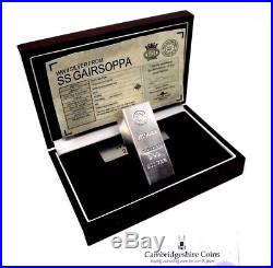 WWII SS Gairsoppa Solid Bar 10oz 310g Pure. 999 Silver Bar Boxed + COA