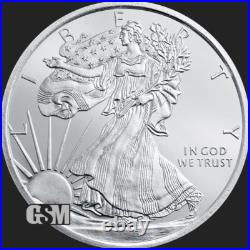 Walking Liberty Uncirculated 1oz Troy. 999 Solid Silver BU Coin Round Eagle Coin