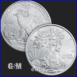 Walking Liberty Uncirculated 1oz Troy. 999 Solid Silver BU Coin Round Eagle Coin