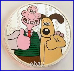 Wallace & Gromit 1oz 999 Solid Silver Proof Medal Coin & Stamps Limited Edition