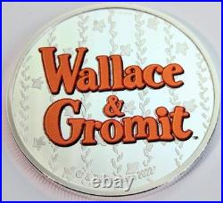 Wallace & Gromit 1oz 999 Solid Silver Proof Medal Coin & Stamps Limited Edition
