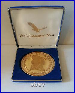 Washington Mint 1995 Liberty 8 troy 24kt gold over solid 999 silver round box