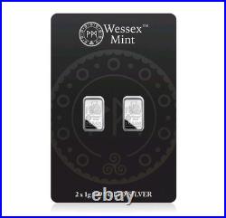 Wessex Mint Silver 2 X 1g Panda 999 Solid Silver