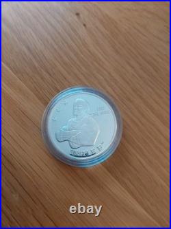 Wwe Wwf Solid Silver Proof Medals Coins The Rock Steve Austin Triple H Mankind