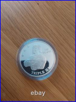 Wwe Wwf Solid Silver Proof Medals Coins The Rock Steve Austin Triple H Mankind