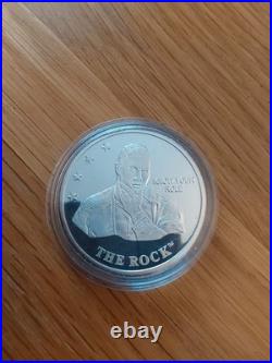Wwe Wwf Solid Silver Proof Medals Coins The Rock Steve Austin Triple H Mankind