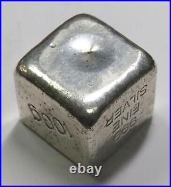 YEAGERS POURED SILVER 100g 100 GRAM YPS SQUARE CUBE 3.215oz. 999 SILVER BAR