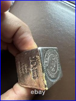 YEAGERS POURED SILVER 10 TROY oz. 999 YPS SQUARE CUBE DICE SIZE SILVER BAR