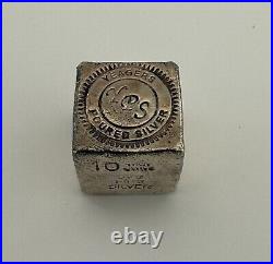 Yeagers, 10 oz. 999 Silver Hand Poured Cube! Nice Tone