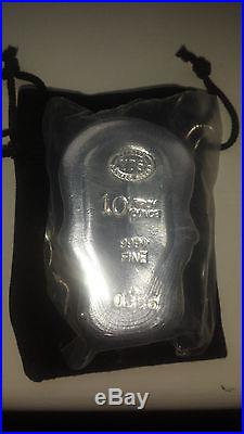 Yeagers Poured Silver 10 OZ 3D Skull Solid Silver 999 Fine Serial Number 0356
