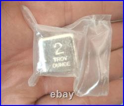 Yeagers Poured Silver YPS 2 Troy oz. 999+ Fine Silver Cube