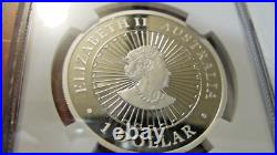+australian Perth Mint 1oz Solid Silver Proof High Releif $1 Slabbed