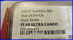 +australian Perth Mint 1oz Solid Silver Proof High Releif $1 Slabbed